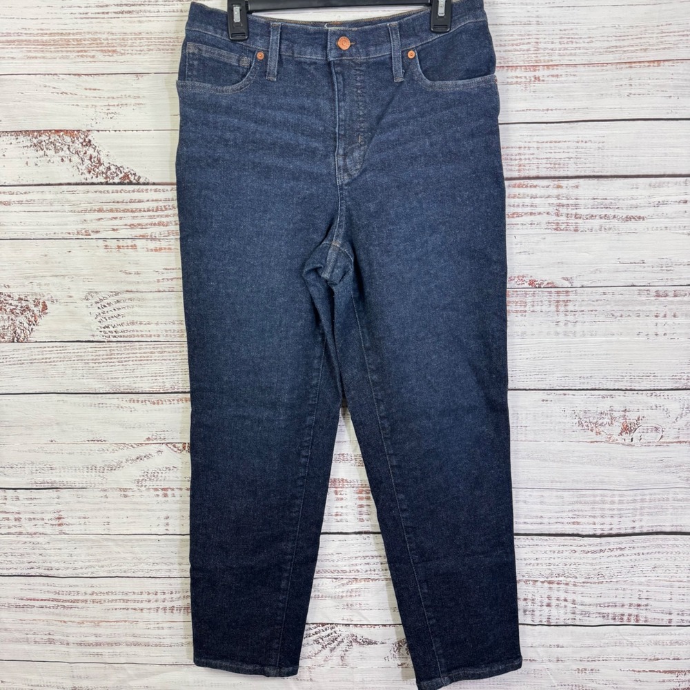 Madewell Mid-Rise Stovepipe Jeans Womens Size 32 Dark Wash Denim Casual